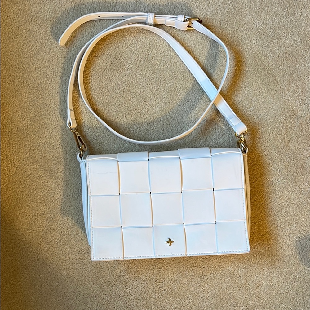 White Woven Crossbody Bag